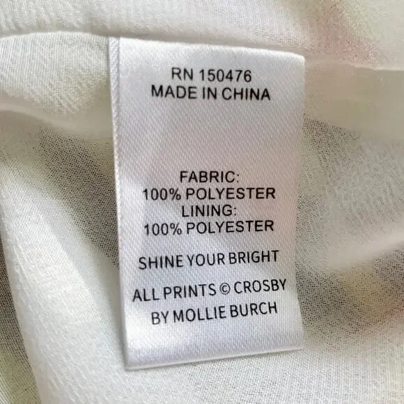 Crosby by Mollie Burch Bowie Dress Size S Green Pink Flamingo Print Resort - Picture 6 of 8